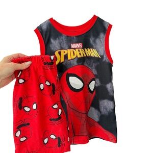 Marvel Red and Black Spider-Man Sleeveless Pajama Set
